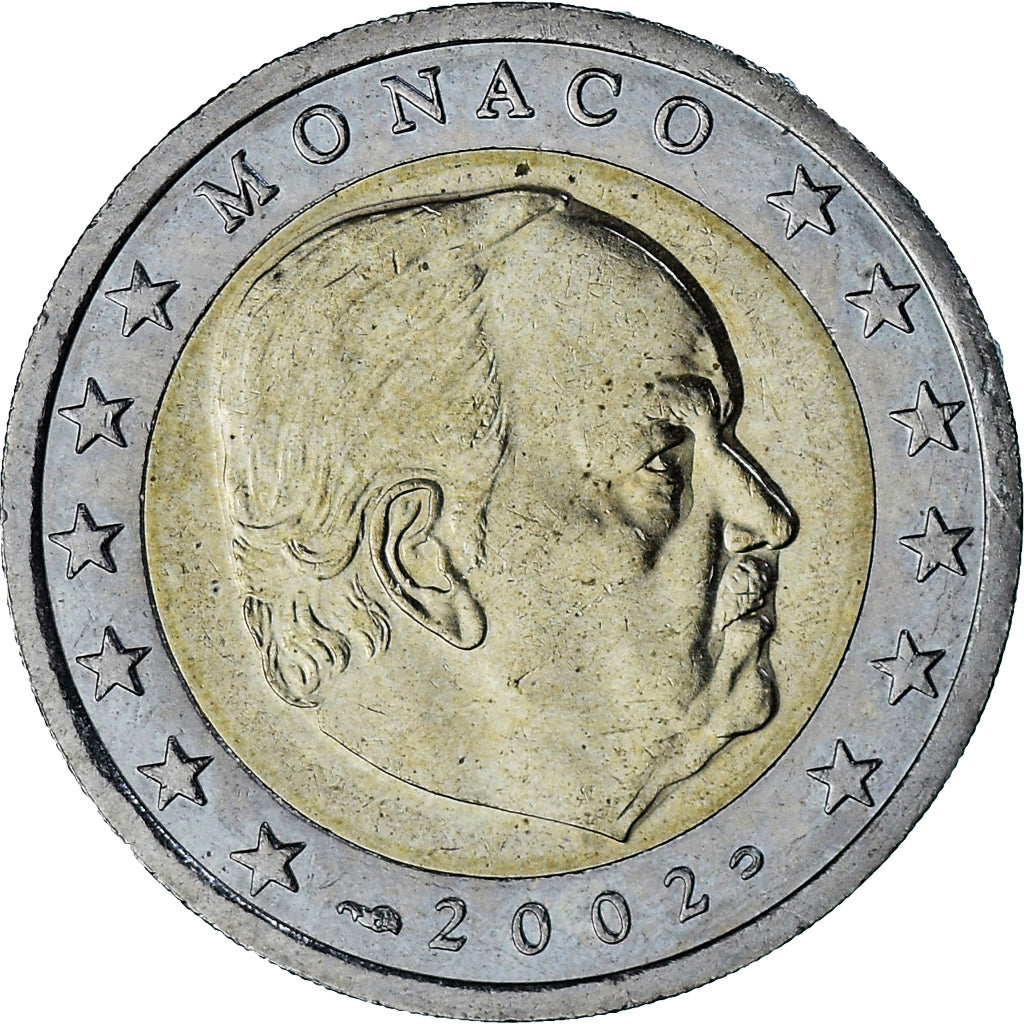 Monaco, Rainier III, 2 Euro, 2002, Paris, AU(55-58), Bi-Metallic, Gadoury:MC179