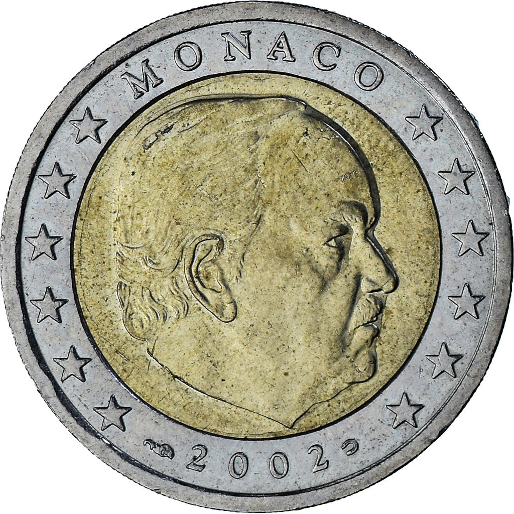 Monaco, Rainier III, 2 Euro, 2002, Paris, AU(55-58), Bi-Metallic, Gadoury:MC179