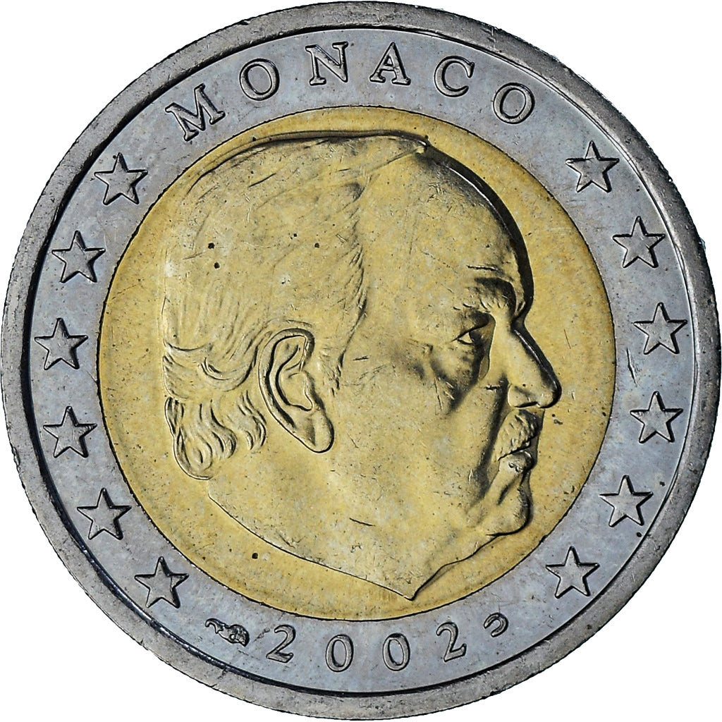 Monaco, Rainier III, 2 Euro, 2002, Paris, AU(55-58), Bi-Metallic, Gadoury:MC179