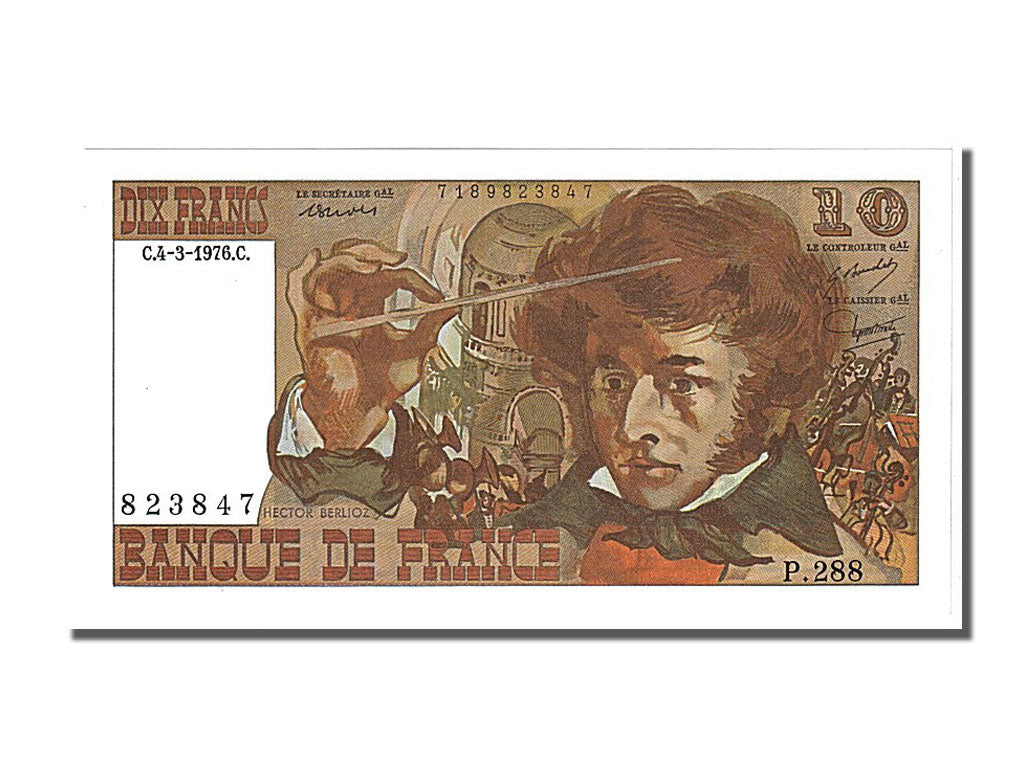 France, 10 Francs, 10 F 1972-1978 ''Berlioz'', 1976, KM #150c, 1976-03-04,...