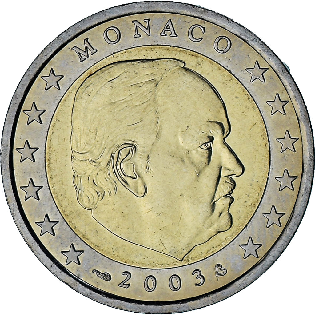 Monaco, Rainier III, 2 Euro, 2003, Paris, AU(55-58), Bi-Metallic, Gadoury:MC179