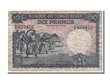 Belgian Congo, 10 Francs, 1952, KM #14E, 1952-05-12, EF(40-45), AX