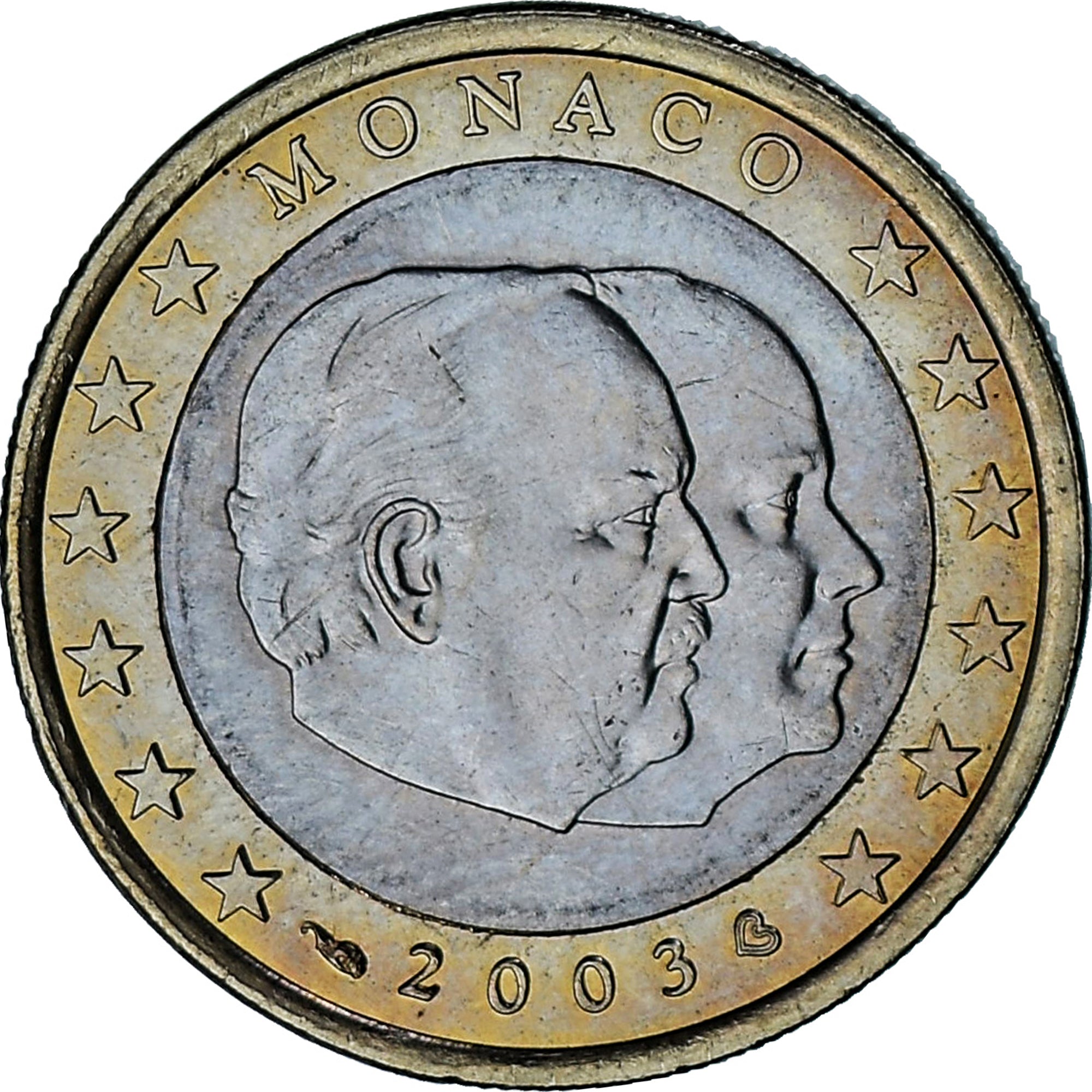 Monaco, Rainier III, Euro, 2003, Paris, AU(55-58), Bi-Metallic, Gadoury:MC178