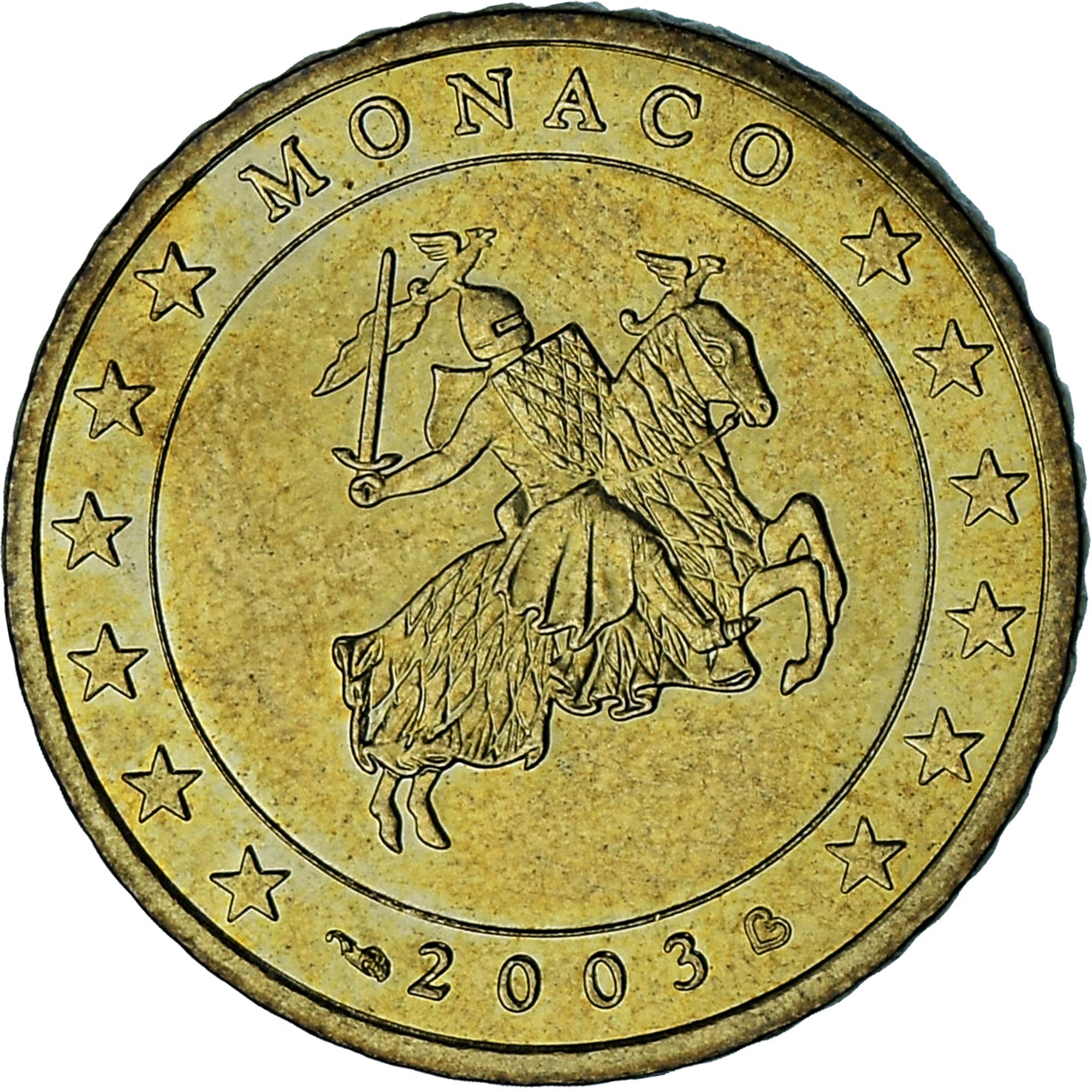 Monaco, Rainier III, 50 Euro Cent, 2003, Paris, AU(55-58), Brass, Gadoury:MC177