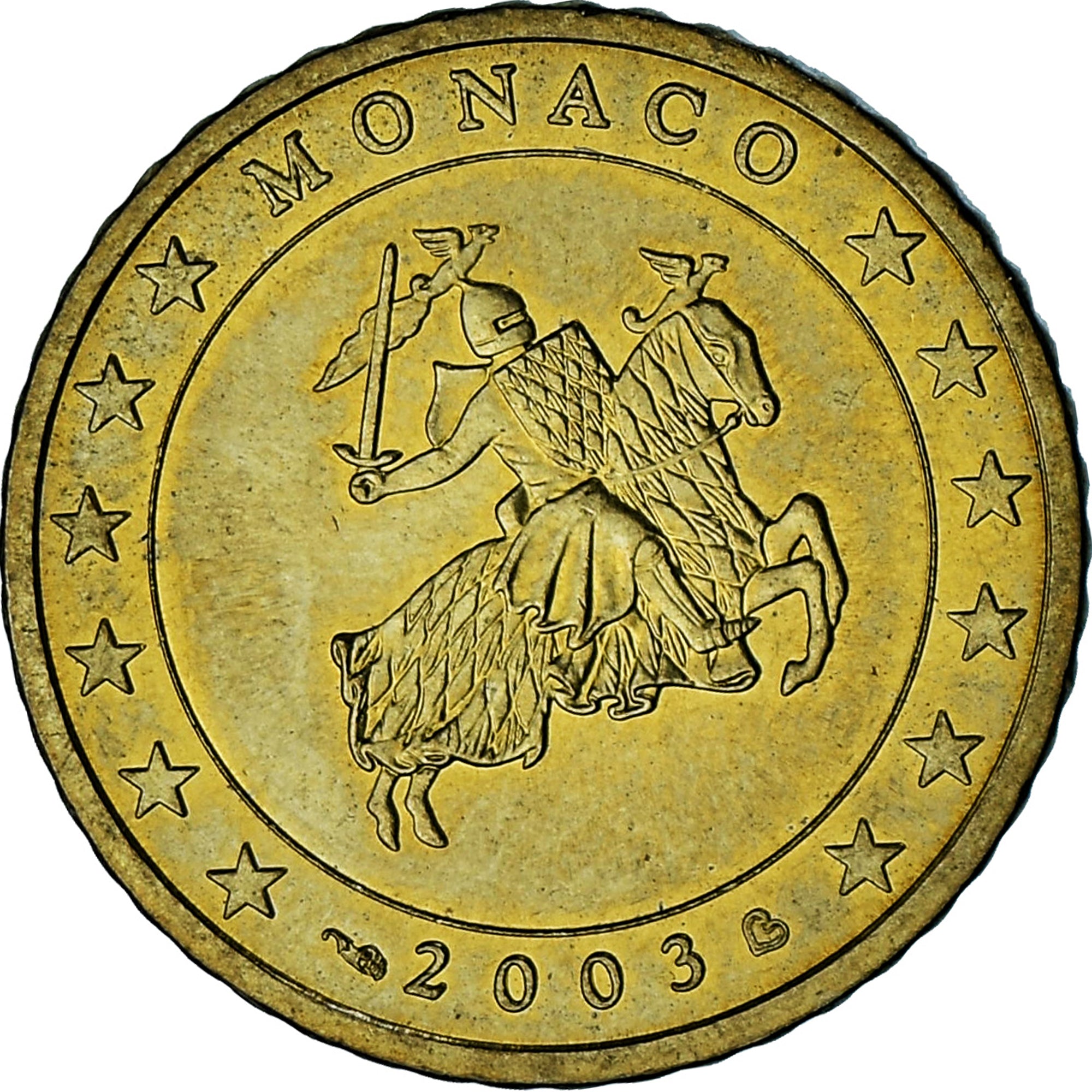 Monaco, Rainier III, 50 Euro Cent, 2003, Paris, AU(55-58), Brass, Gadoury:MC177