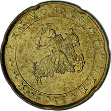 Monaco, Rainier III, 20 Euro Cent, 2003, Paris, AU(55-58), Brass, Gadoury:MC176