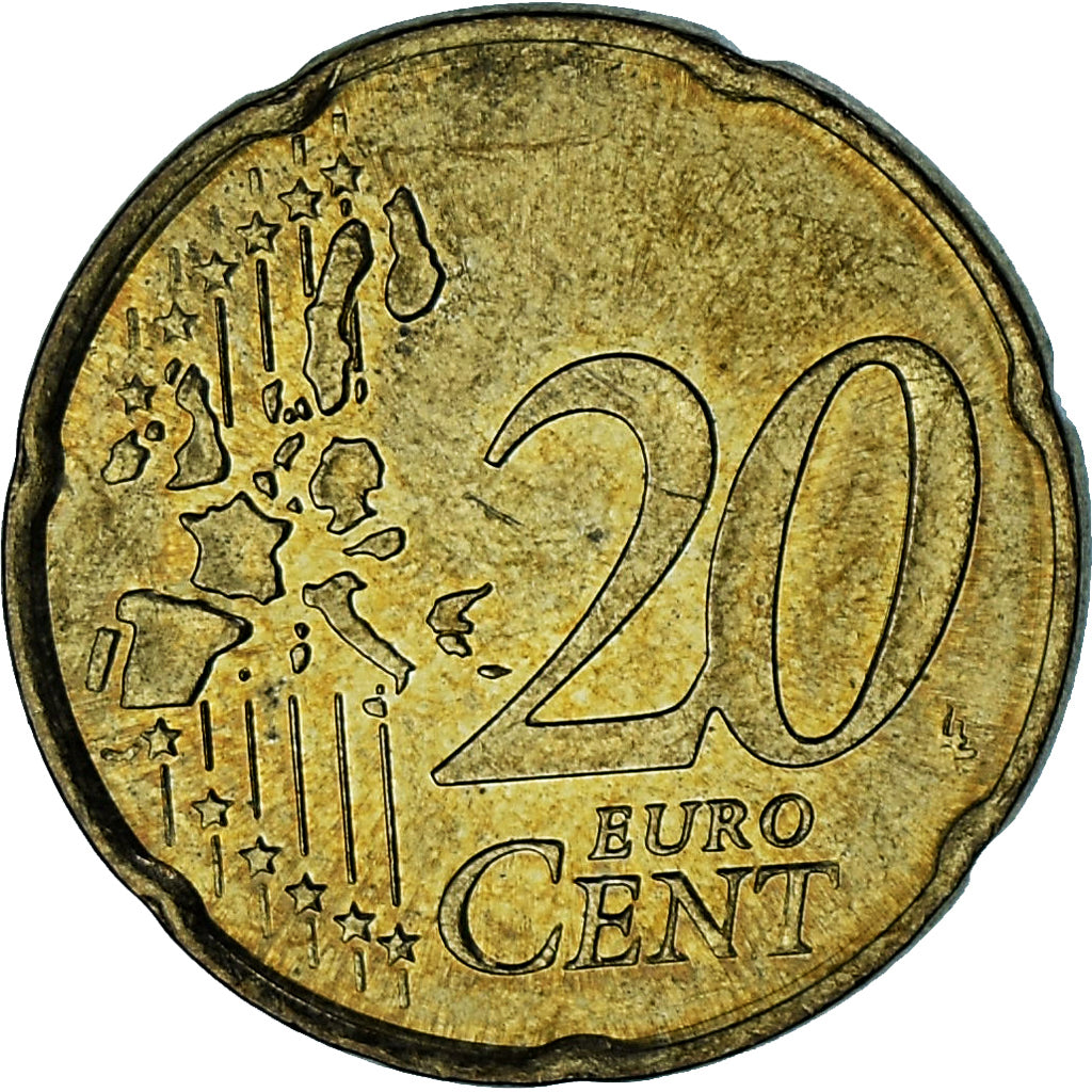 Monaco, Rainier III, 20 Euro Cent, 2003, Paris, AU(55-58), Brass, Gadoury:MC176