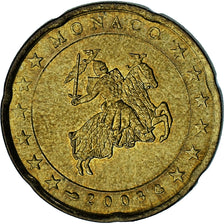 Monaco, Rainier III, 20 Euro Cent, 2003, Paris, AU(55-58), Brass, Gadoury:MC176