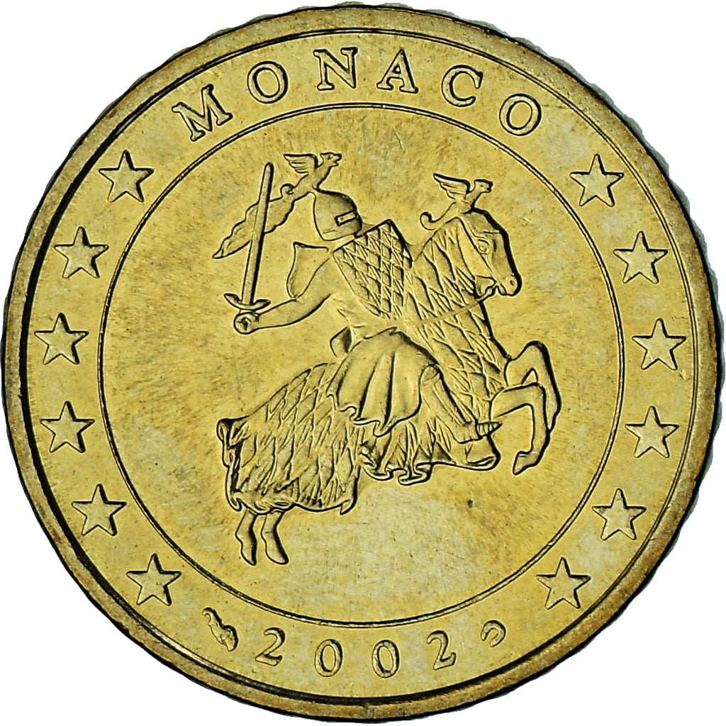 Monaco, Rainier III, 50 Euro Cent, 2002, Paris, AU(55-58), Mosiądz