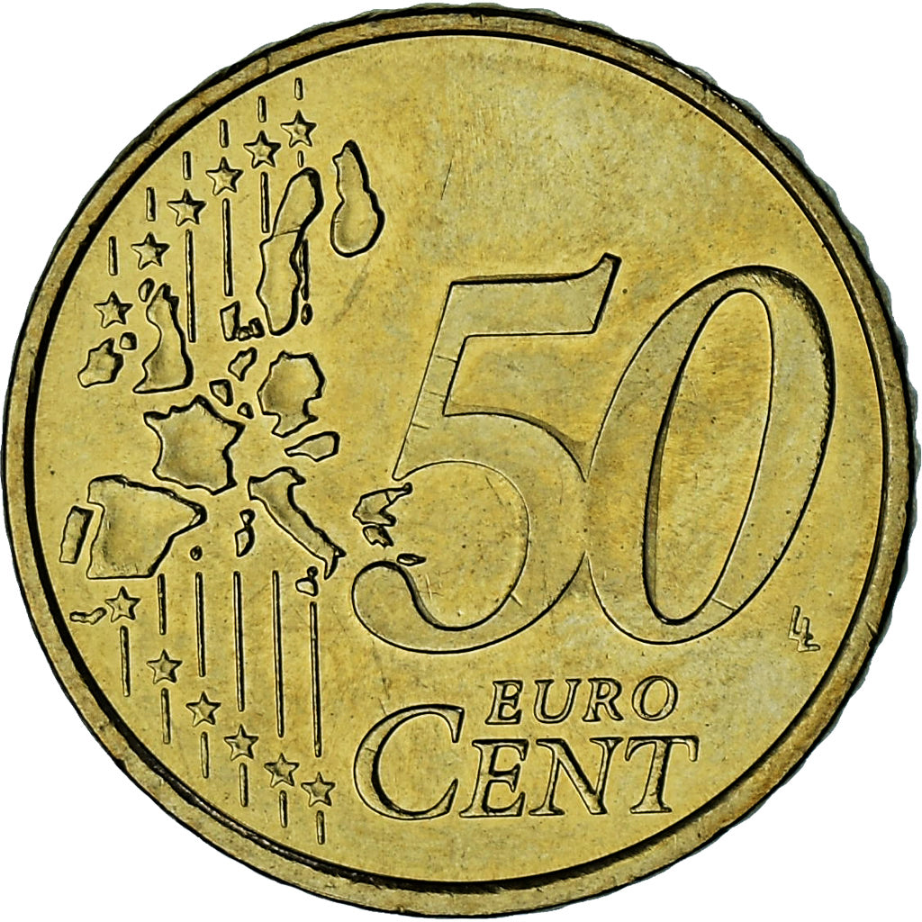 Monaco, Rainier III, 50 Euro Cent, 2002, Paris, AU(55-58), Mosiądz