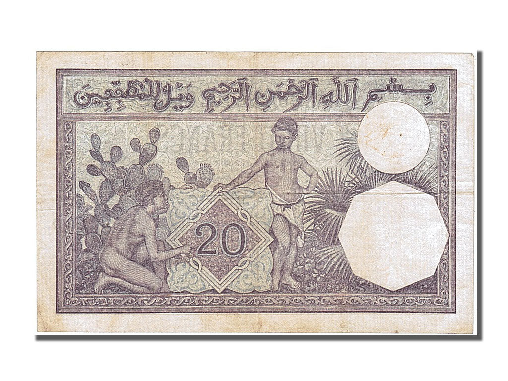 Billet, Algeria, 20 Francs, 1928, 1928-09-14, SUP