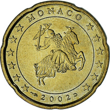 Monaco, Rainier III, 20 Euro Cent, 2002, Paris, SUP, Laiton, Gadoury:MC176