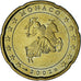 Monaco, Rainier III, 20 Euro Cent, 2002, Paris, SUP, Laiton, Gadoury:MC176