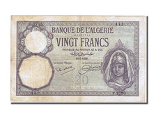 Algeria, 20 Francs, 1928, KM #78b, 1928-09-14, AU(55-58), P