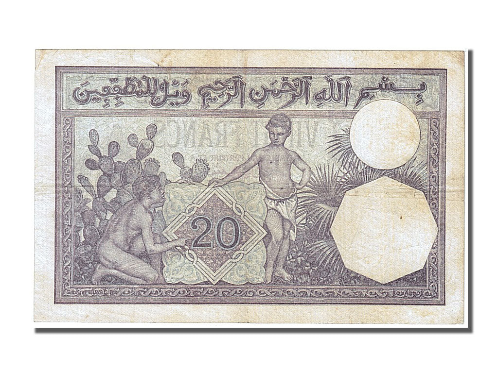 Algeria, 20 Francs, 1928, KM #78b, 1928-09-14, AU(55-58), P