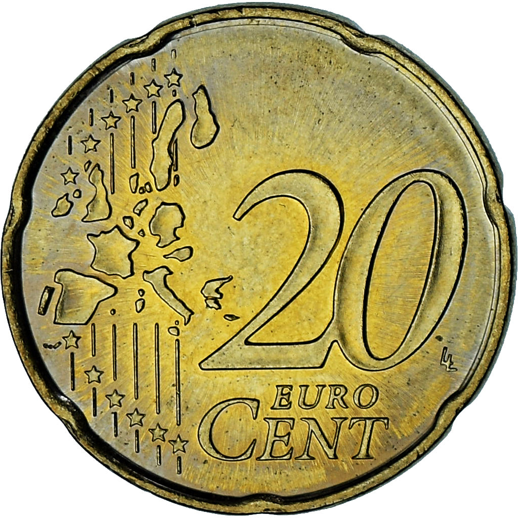 Monaco, Rainier III, 20 Euro Cent, 2002, Paris, AU(55-58), Brass, Gadoury:MC178