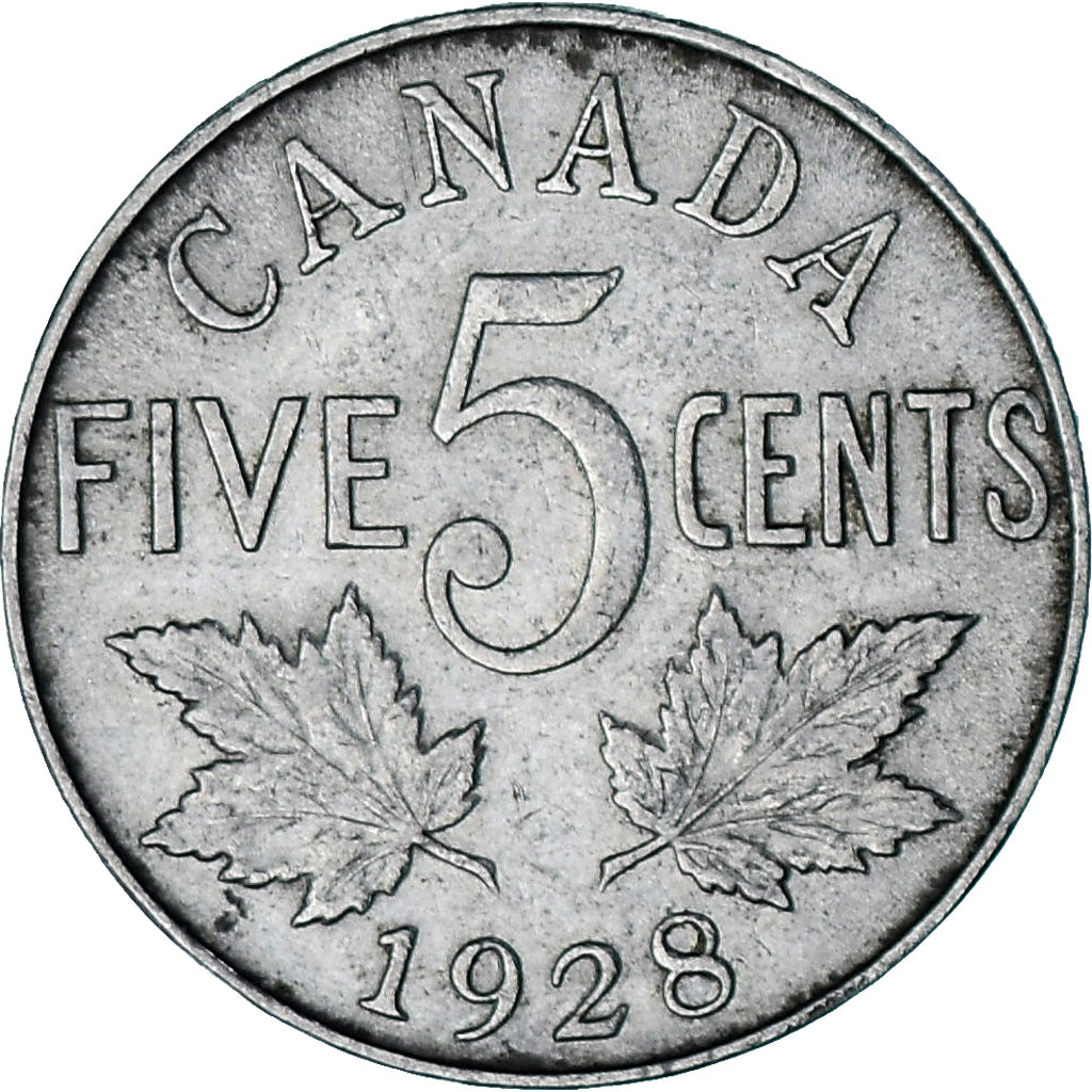 Canada, 5 Cents, 1928, Nickel, TTB
