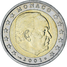 Monaco, Rainier III, 2 Euro, 2001, Paris, AU(55-58), Bi-Metallic, Gadoury:MC179