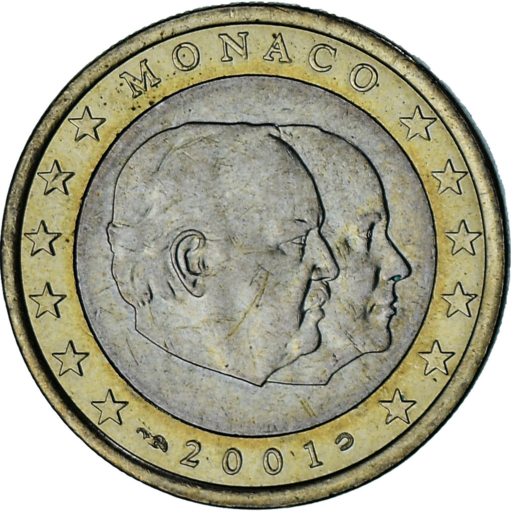 Monaco, Rainier III, Euro, 2001, Paris, EF(40-45), Bi-Metallic, Gadoury:MC178