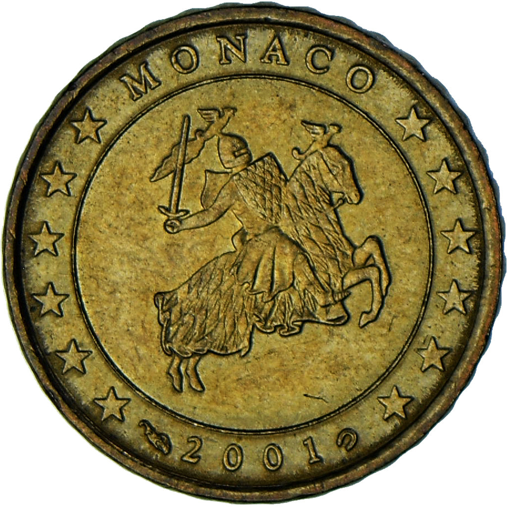 Monaco, Rainier III, 10 Euro Cent, 2001, Paris, SS, Messing, Gadoury:MC175