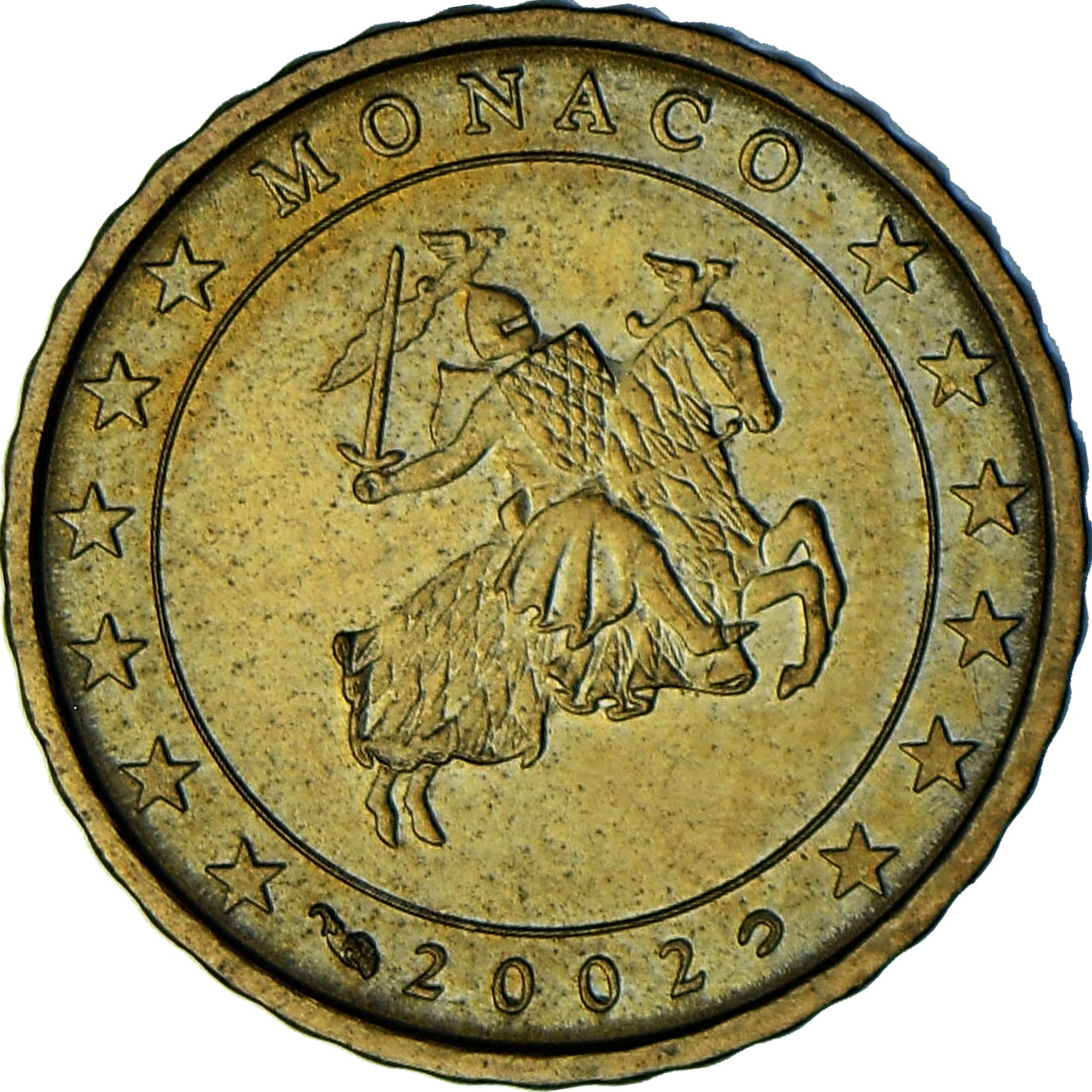 Monaco, Rainier III, 10 Euro Cent, 2002, Paris, SS+, Messing, Gadoury:MC175