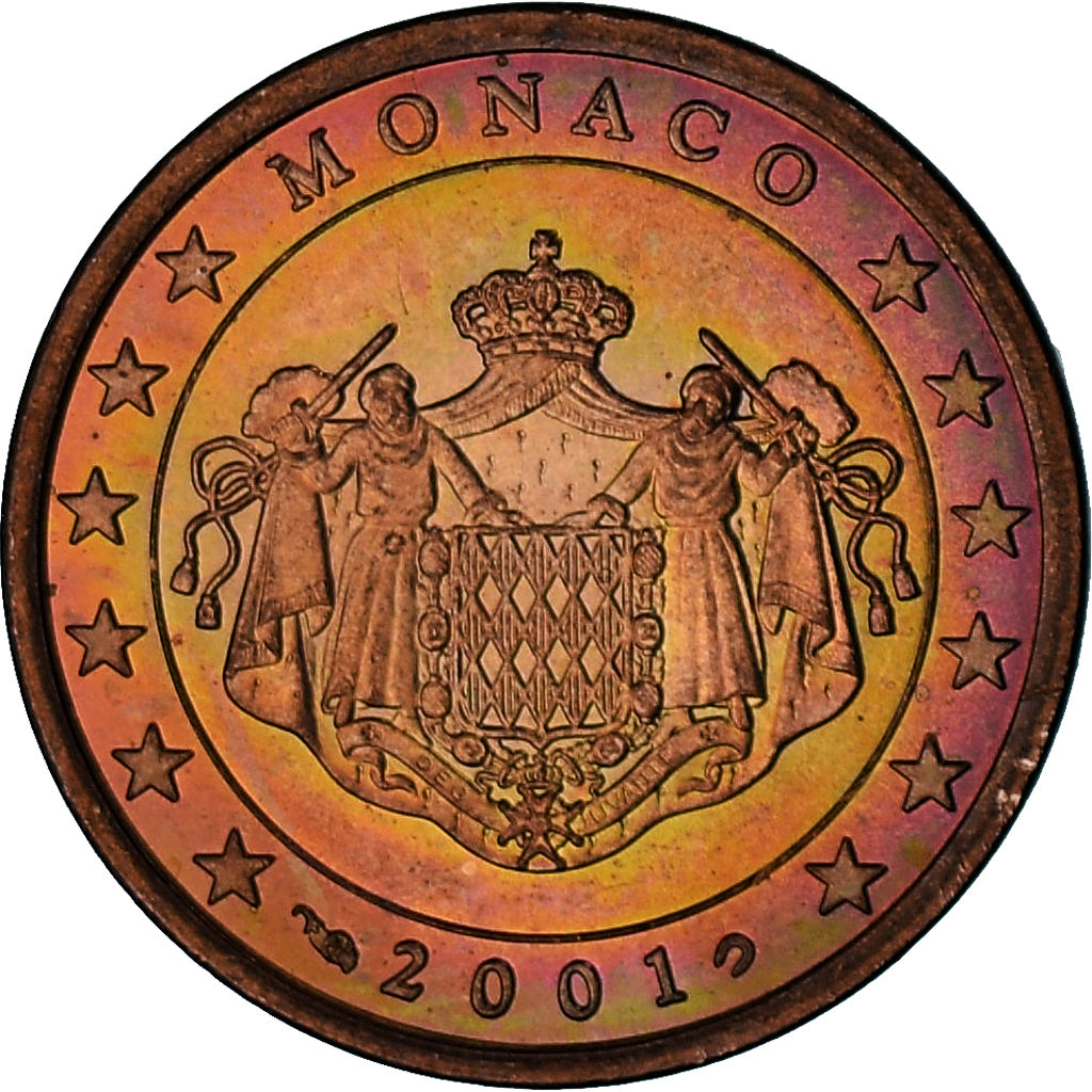 Monaco, Rainier III, 5 Euro Cent, 2001, Paris, AU(55-58), Copper Plated Steel