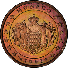 Monaco, Rainier III, 5 Euro Cent, 2001, Paris, AU(55-58), Copper Plated Steel