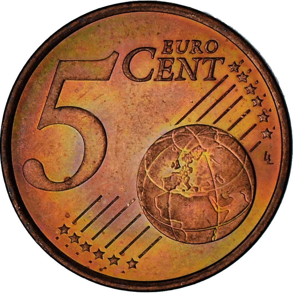 Monaco, Rainier III, 5 Euro Cent, 2001, Paris, AU(55-58), Copper Plated Steel