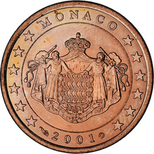 Monaco, Rainier III, 5 Euro Cent, 2001, Paris, AU(55-58), Copper Plated Steel