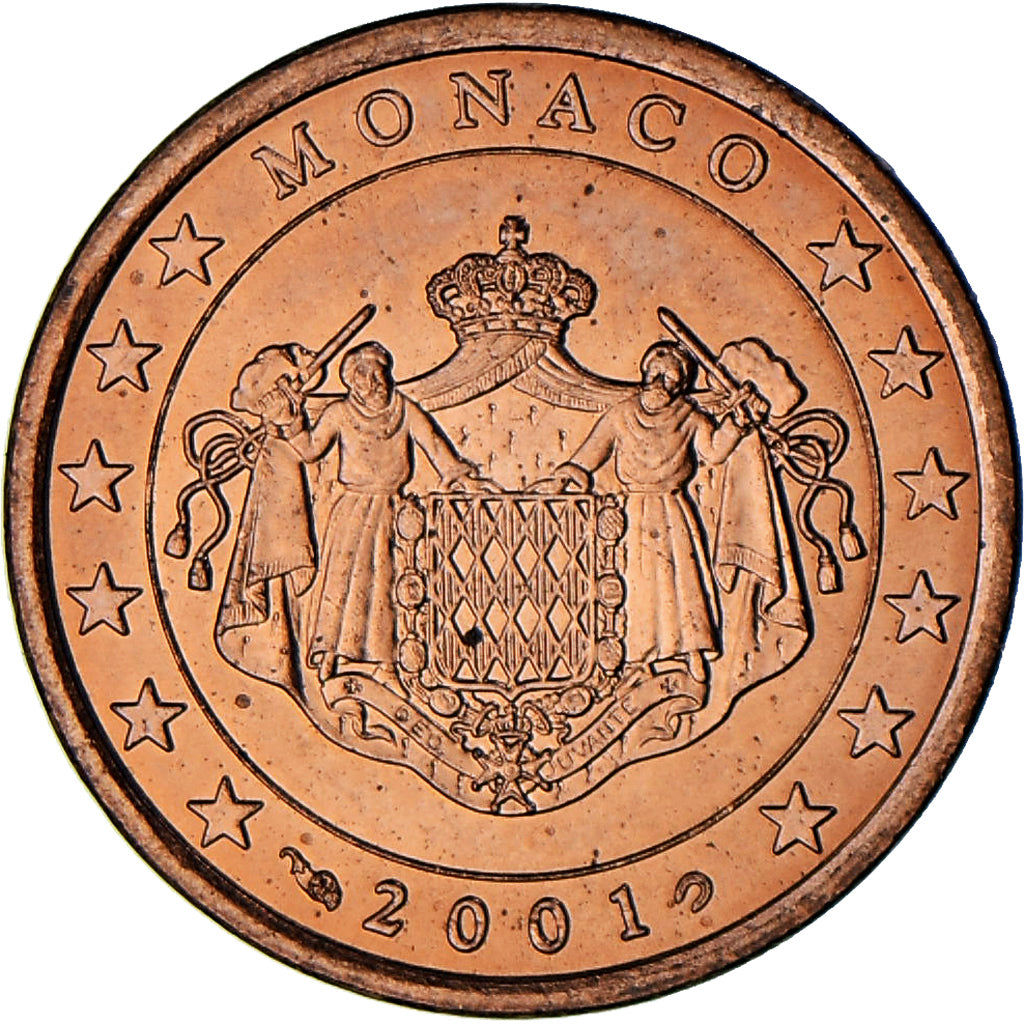 Monaco, Rainier III, 5 Euro Cent, 2001, Paris, AU(55-58), Copper Plated Steel