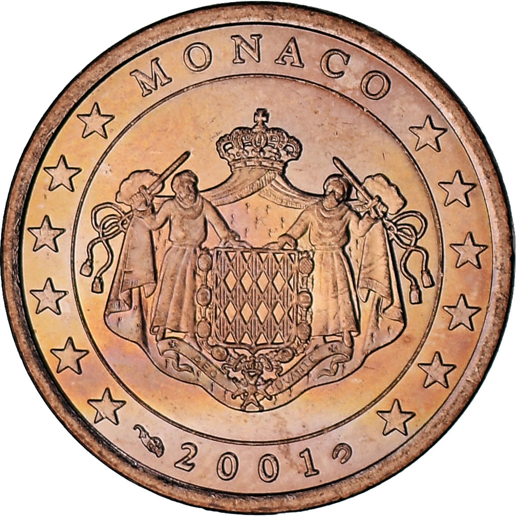 Monaco, Rainier III, 5 Euro Cent, 2001, Paris, AU(55-58), Copper Plated Steel