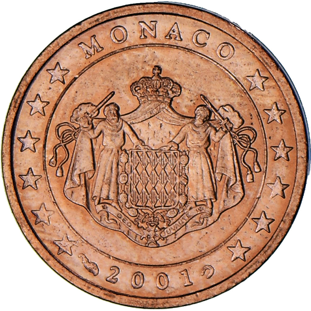 Monaco, Rainier III, 2 Euro Cent, 2001, Paris, AU(55-58), Copper Plated Steel