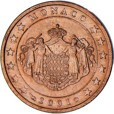 Monaco, Rainier III, 2 Euro Cent, 2001, Paris, AU(55-58), Copper Plated Steel