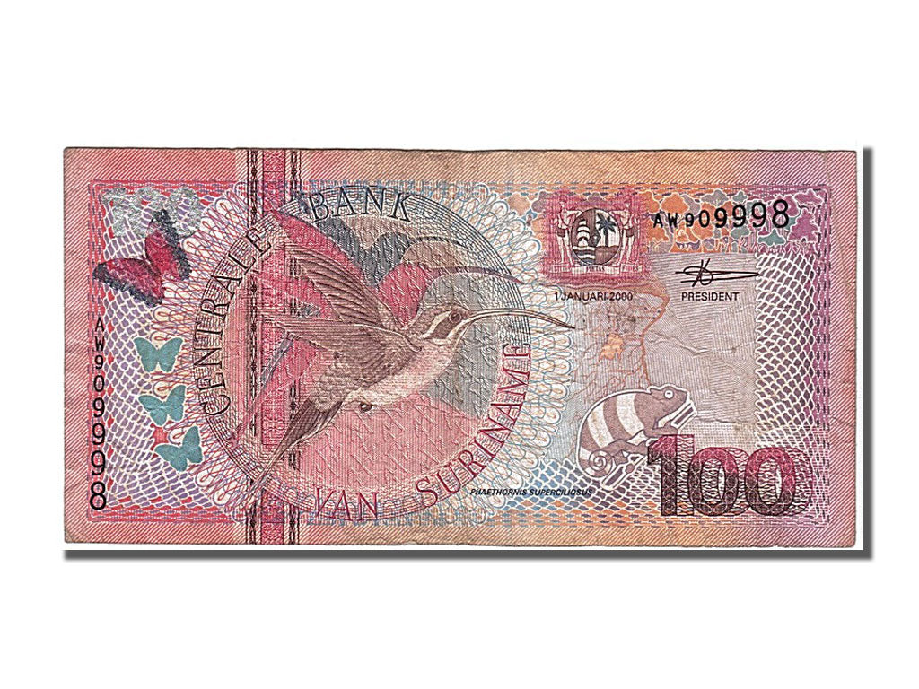 Suriname, 100 Gulden, 2000, KM #149, 2000-01-01, EF(40-45), AW