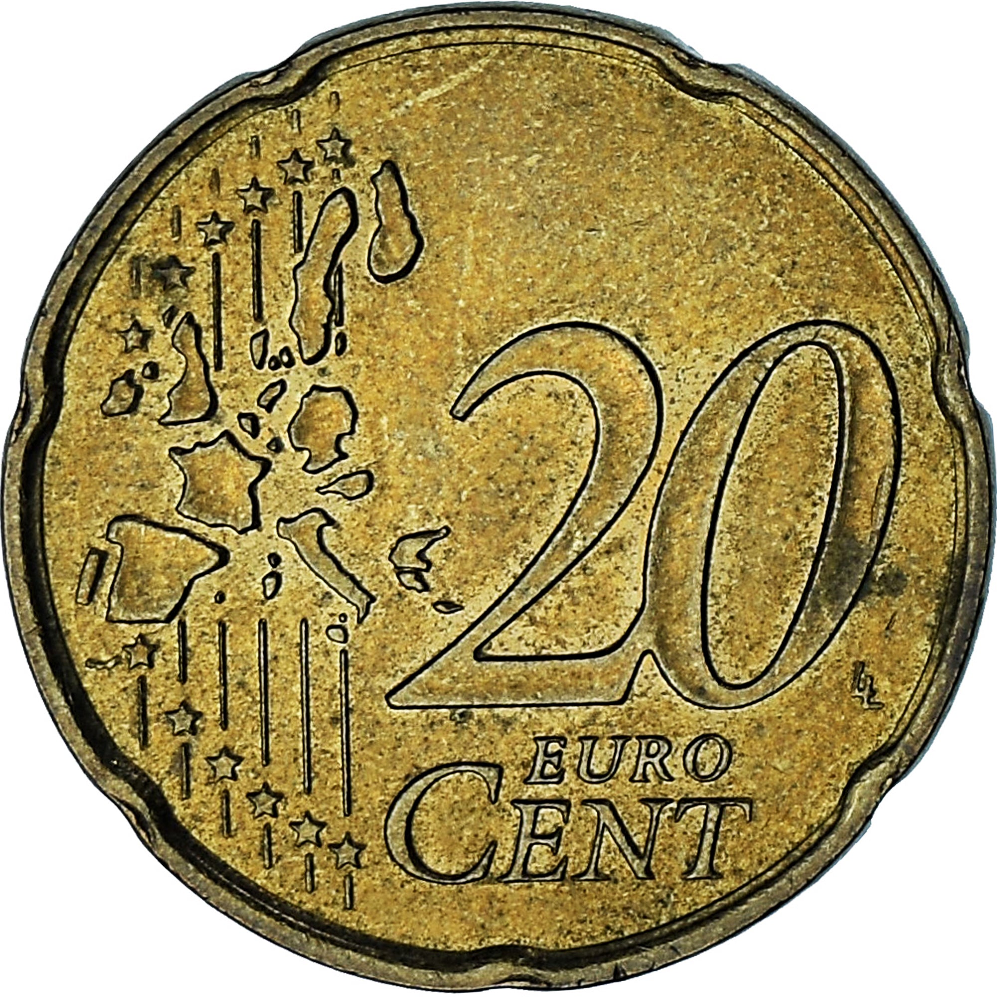 Monaco, Rainier III, 20 Euro Cent, 2001, Paris, AU(50-53), Brass, Gadoury:MC176