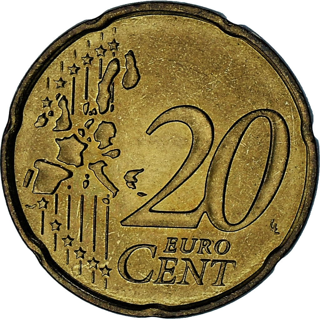 Monaco, Rainier III, 20 Euro Cent, 2001, Paris, SS+, Messing, Gadoury:MC176