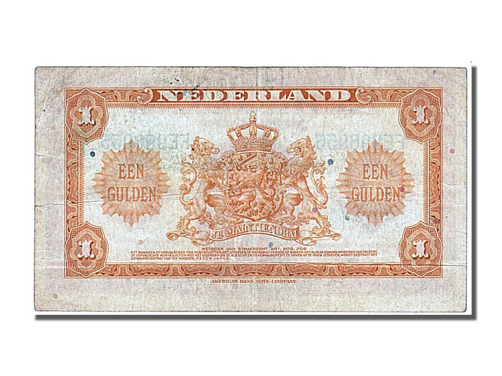 Netherlands, 1 Gulden, 1943, KM #64a, 1943-02-04, EF(40-45), FE