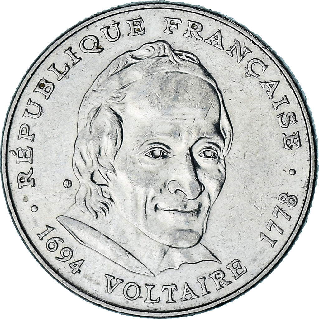 Francja, 5 Francs, Voltaire, 1994, Paris, Nikiel, AU(50-53), Gadoury:775