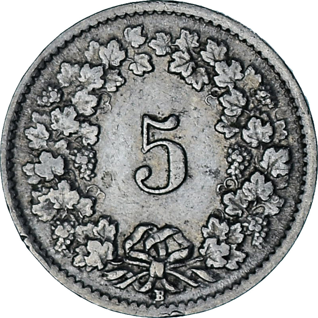 Zwitserland, 5 Rappen, 1947, Bern, Cupro-nikkel, ZF+, KM:26