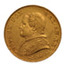 ITALIAN STATES, 20 Lire, 1866, Roma, KM #1382.2, AU(50-53), Gold, 6.45