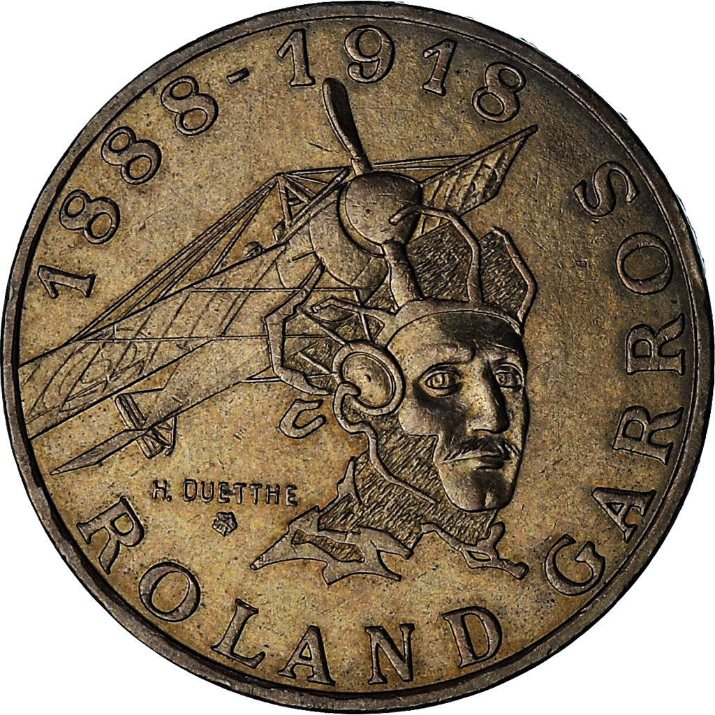 Francia, 10 Francs, Roland Garros, 1988, Aluminio - bronce, MBC+, Gadoury:821