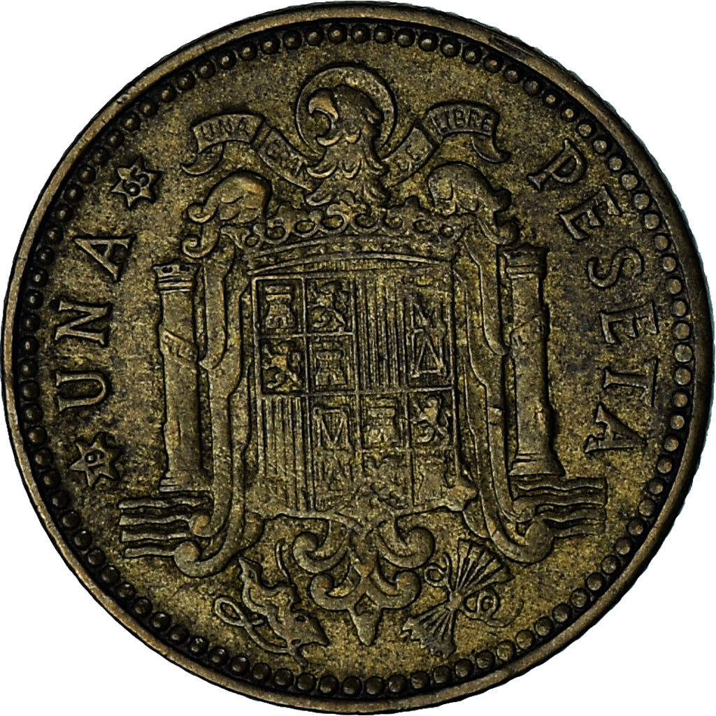 Spanje, Francisco Franco, caudillo, Peseta, 1963 (65), Aluminum-Bronze, ZF