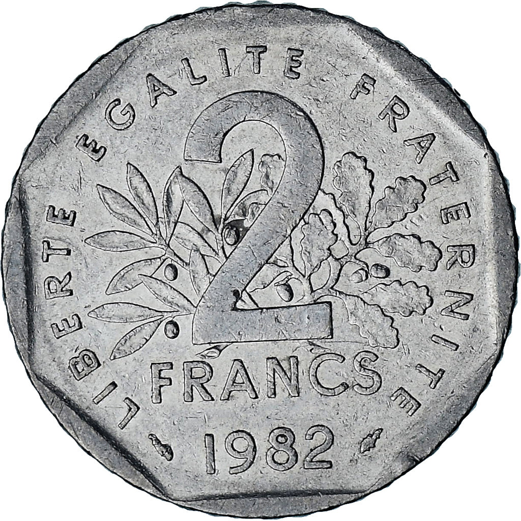 Francia, 2 Francs, Semeuse, 1982, Níquel, MBC+, Gadoury:547, KM:942.1