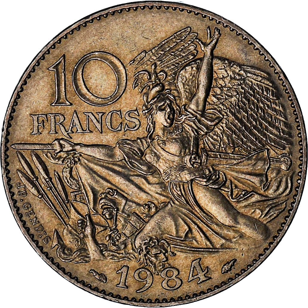 Francia, 10 Francs, François Rude, 1984, Níquel - bronce, MBC+, Gadoury:818
