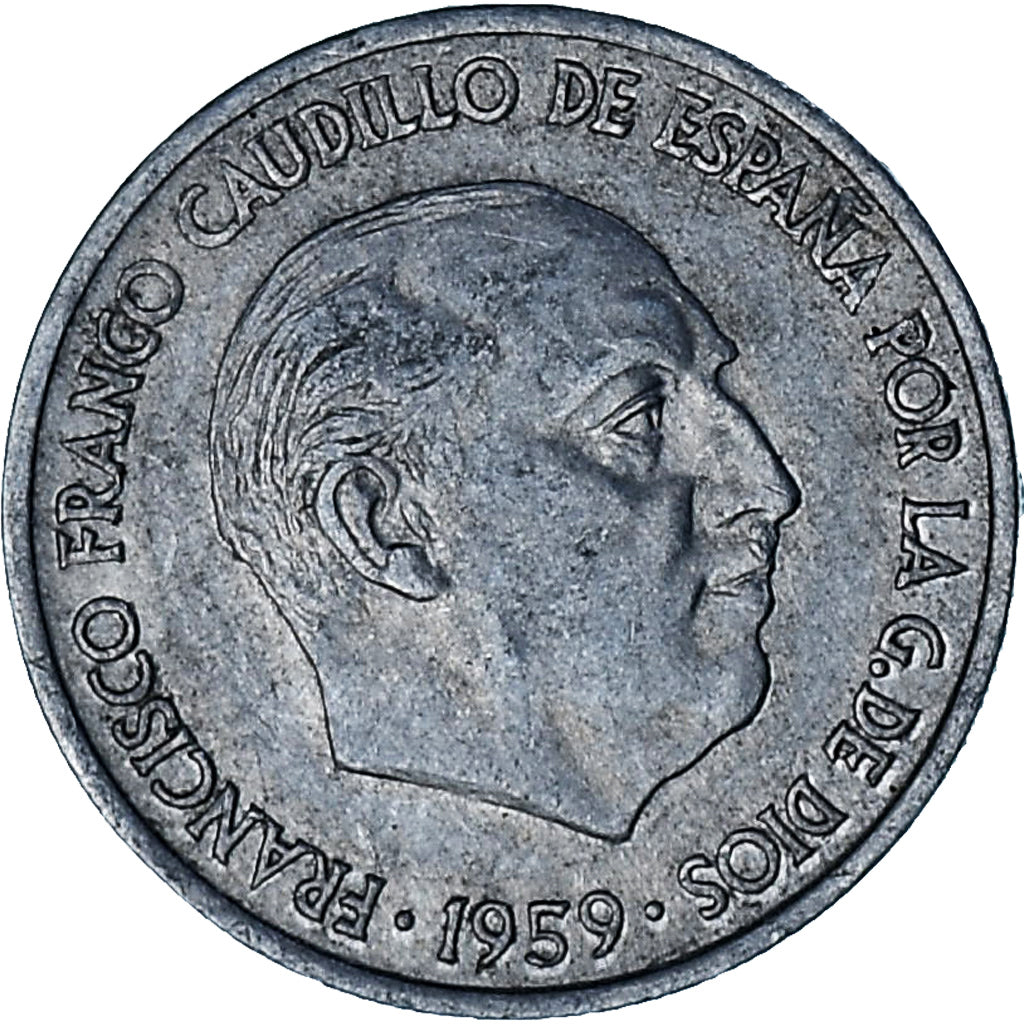 Spain, Francisco Franco, caudillo, 10 Centimos, 1959, Aluminum, EF(40-45)