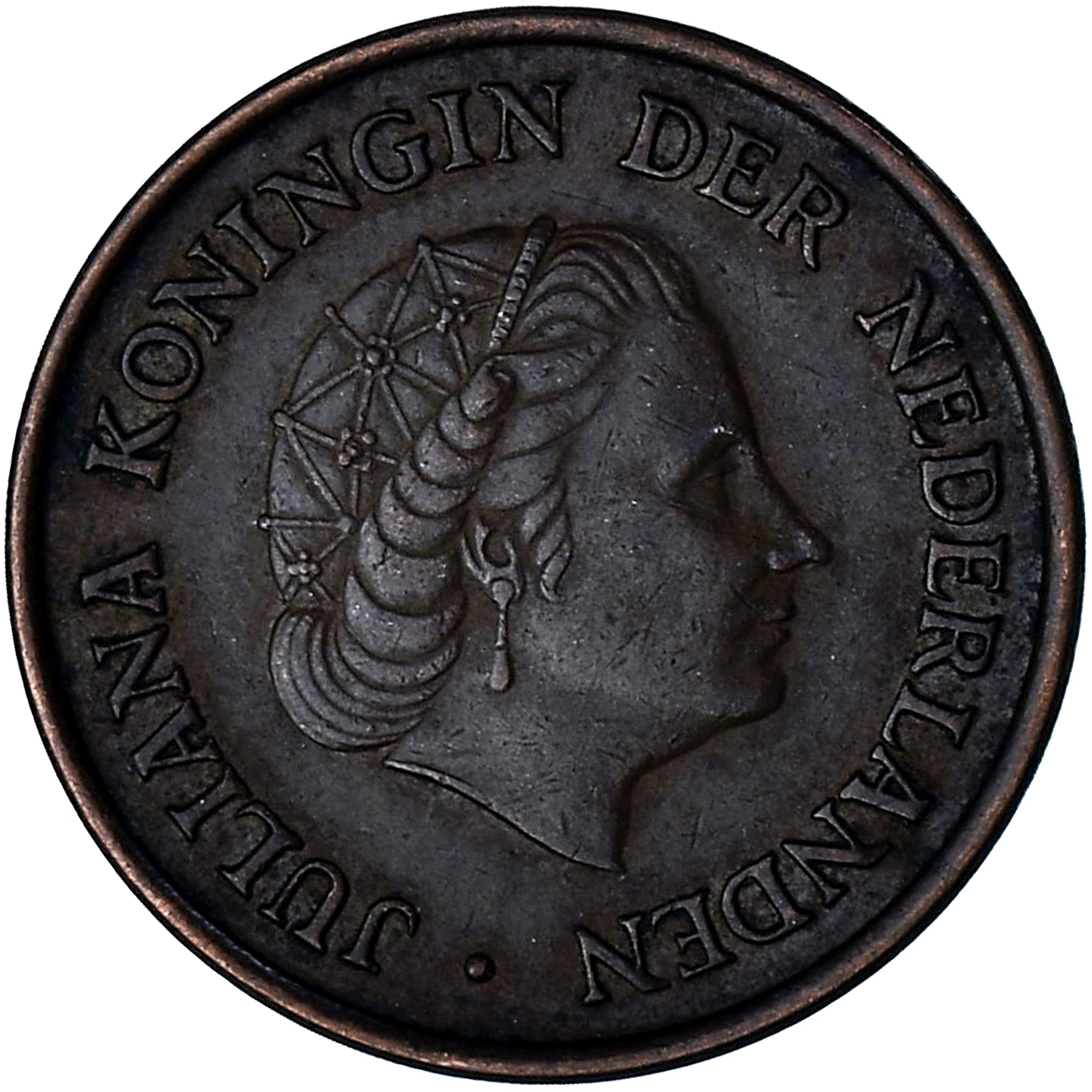 Países Baixos, Juliana, 5 Cents, 1955, Bronze, AU(50-53), KM:181