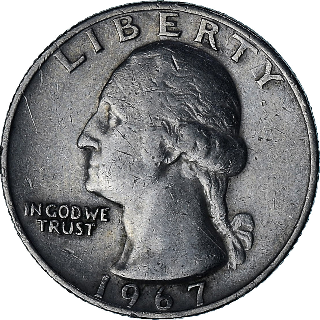 USA, Quarter, Washington Quarter, 1967, U.S. Mint, Miedź-Nikiel powlekany