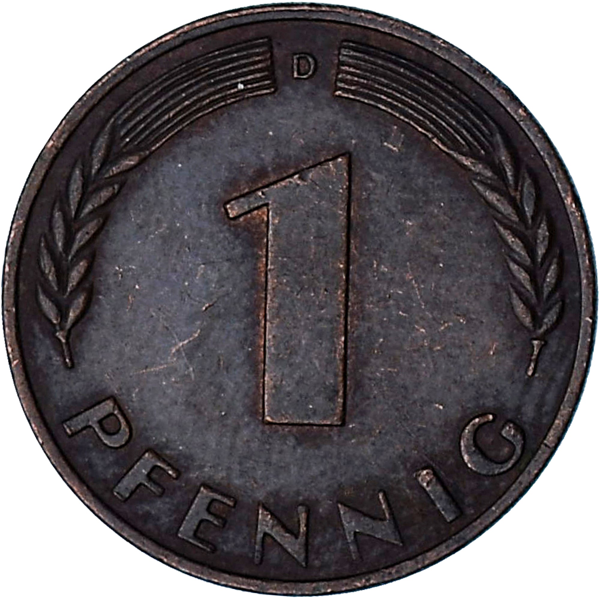Federale Duitse Republiek, Pfennig, 1950, Munich, Copper Plated Steel, ZF
