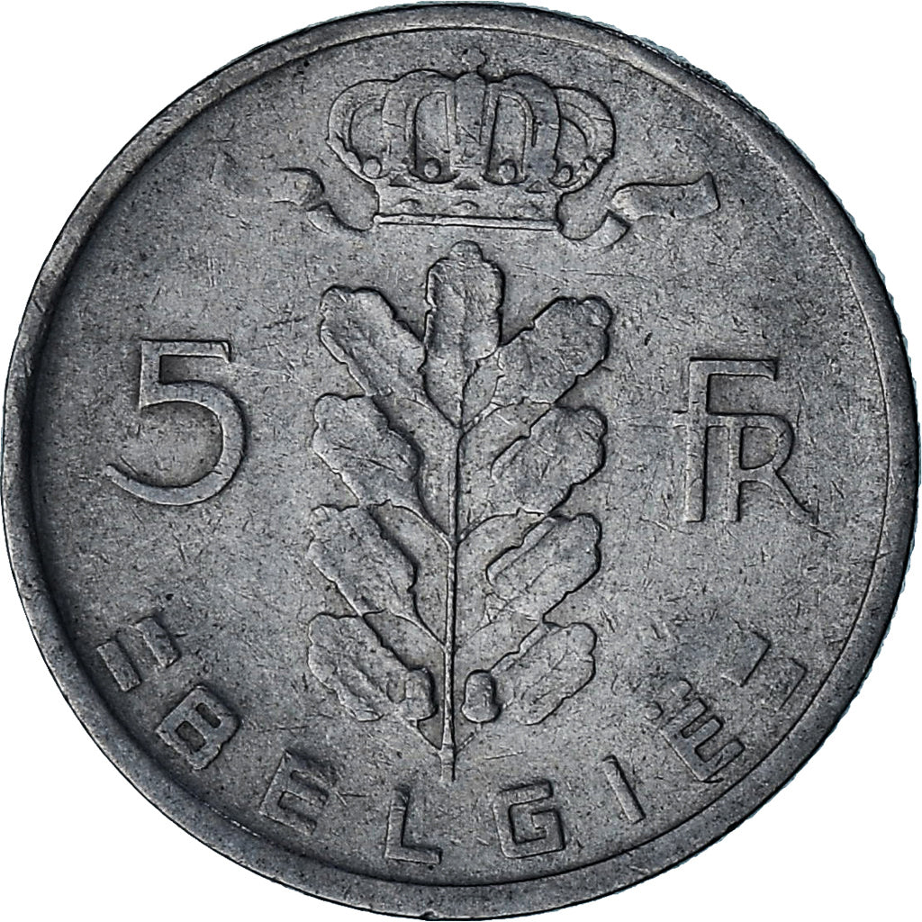 Bélgica, 5 Francs, 1960, Cobre - níquel, MBC