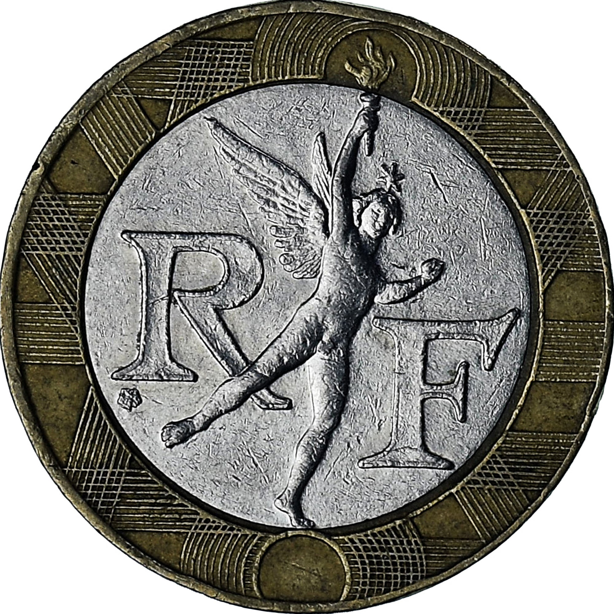 France, 10 Francs, Génie, 1991, Bi-Metallic, EF(40-45), Gadoury:827, KM:964.1
